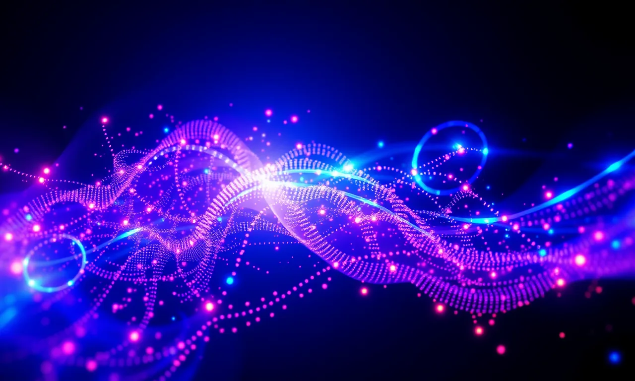 A luminous artist palette dissolving into swirling generative pixels