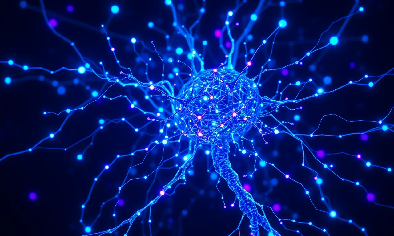 Abstract visualization of a generative AI neural network